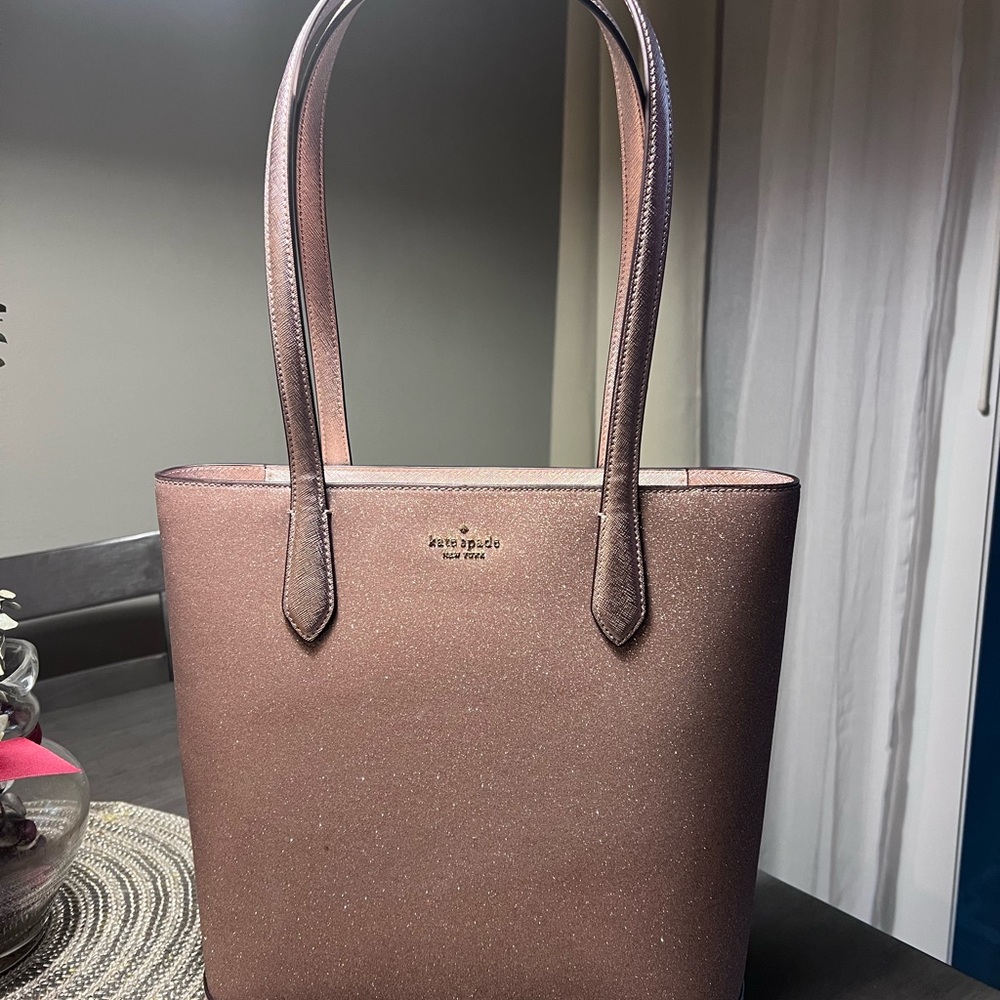 a Kate Spade rose gold tote